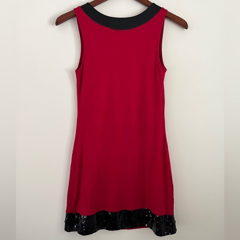 Express Red Tunic With Black Sequin Trim | Size Xs - image 2